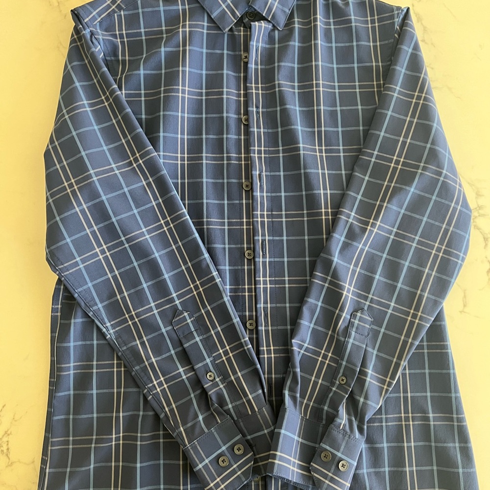 Men's Mizzen+Main no-tuck Blue Plaid Shirt